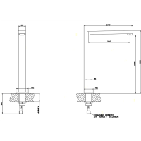 Gessi Rettangolo Излив h308мм, для монтажа с удаленным управлением (не входит в комплект), цвет: хром
