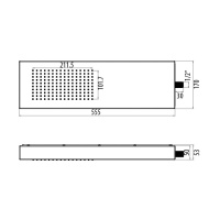 Gattoni PD Верхний душ настенный 170х555 мм, присоединения 1/2"(с хромотерапией), цвет: хром