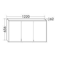 Burgbad Yso Зеркальный шкаф 122x65.6 см, с подсветкой, цвет: белый матовый