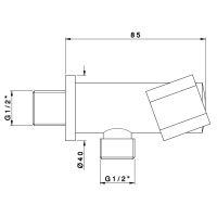 Nicolazzi Держатель душевой ручной лейки, с подводом воды 1/2", цвет: хром