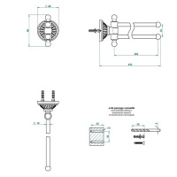THG Malmaison Portoro Полотенцедержатель двойной 43.3см., поворотный, подвесной, цвет: хром/золото