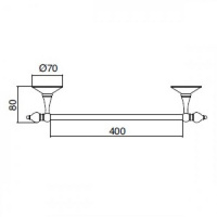 Sbordoni Flora  Полотенцедержатель 40см, подвесной, цвет: бронза