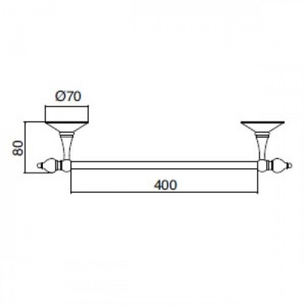 Sbordoni Flora  Полотенцедержатель 40см, подвесной, цвет: бронза