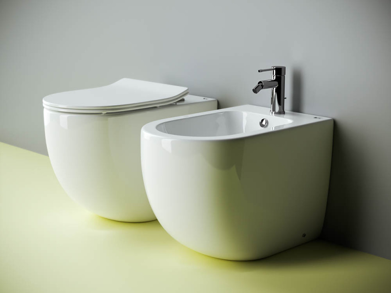 Напольный приставной унитаз Metropol Rimless Ceramica Nova белый CN4004