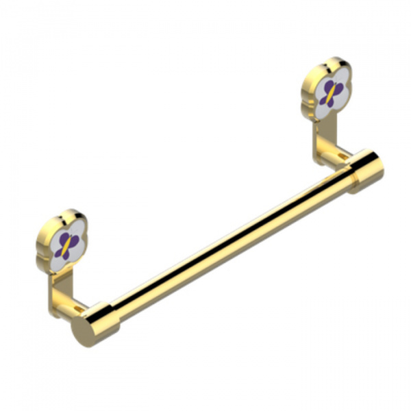 THG CAPUCINE MAUVE DECOR OR Полотенцедержатель 30см., декор лиловый, цвет: полированное золото