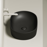 Умывальник чаша накладная овальная (цвет Чёрный Матовый) Element 600*415*135мм Ceramica Nova чёрный матовый 