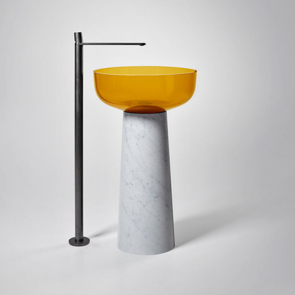 Antonio Lupi Albume Раковина 48х65 см, без отв., на пьедестале, Cristalmood, цвет: Ambra/Marmo Carrara