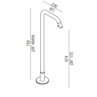 Agape Memory Однорычажный смеситель для ванны, напольный, цвет: хром