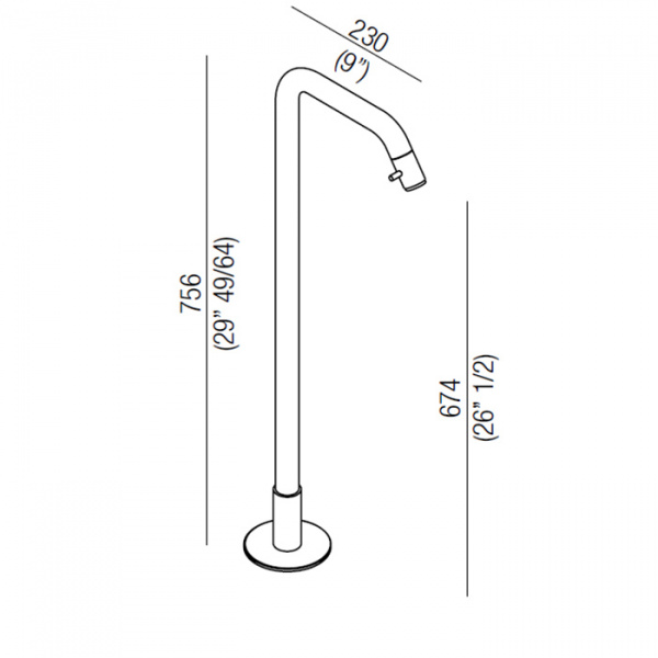 Agape Memory Однорычажный смеситель для ванны, напольный, цвет: черный