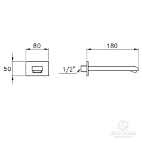 Stella Casanova Настенный излив для раковины 868, цвет: хром