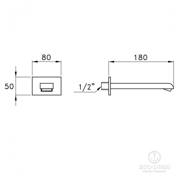 Stella Casanova Настенный излив для раковины 868, цвет: хром