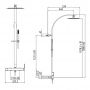 Gattoni ELY Смеситель для душа с колонной, верхний душ 250х250 мм, с ручным душем, цвет: хром