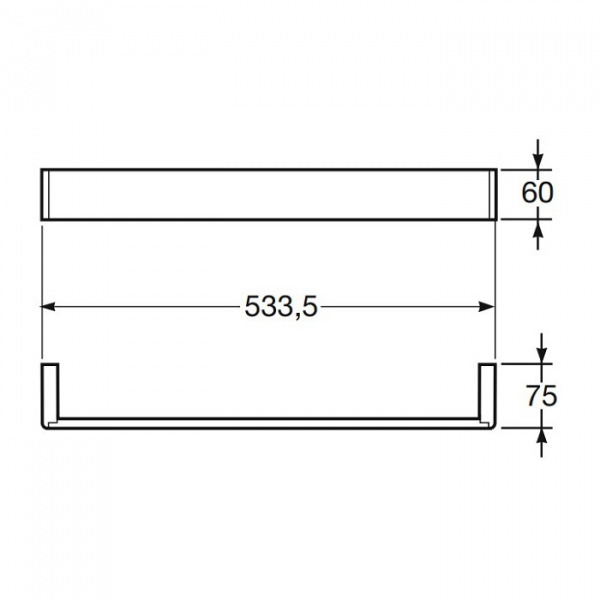Armani Roca Island Полотенцедержатель 53,5см, подвесной, цвет: brushed steel