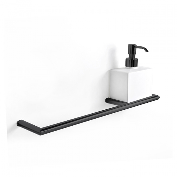 3SC Guy Полотенцедержатель и дозатор, 40см., справа, подвесной, композит Solid Surface, цвет: белый матовый/черный матовый