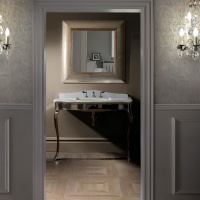 Devon&Devon Jacqueline Декоративная структура с раковиной 109х56см, на 3 отв, цвет: хром/белая керамика