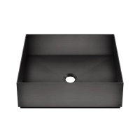 Gessi 316 Раковина 40x40 см, без отв., для установки на столешницу, без перелива, нержавеющая сталь, цвет: Black Metal Brushed PVD