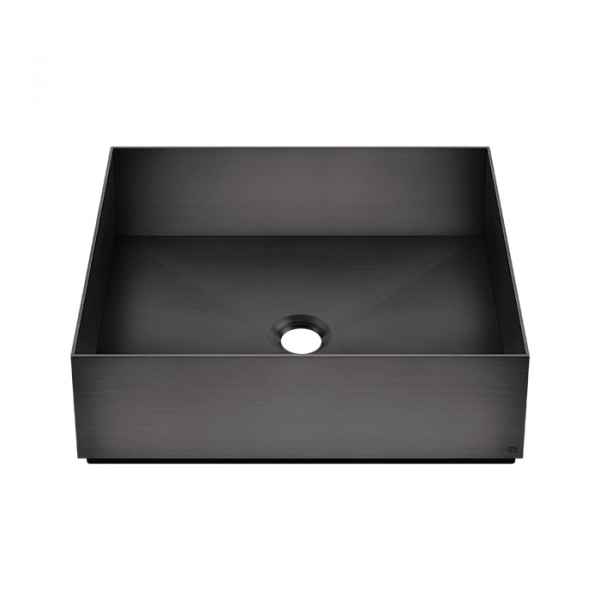 Gessi 316 Раковина 40x40 см, без отв., для установки на столешницу, без перелива, нержавеющая сталь, цвет: Black Metal Brushed PVD
