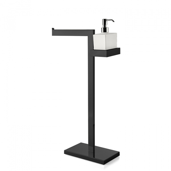 3SC SK Напольная стойка, 63см, с полотенцедержателем и мыльницей, цвет: черный матовый