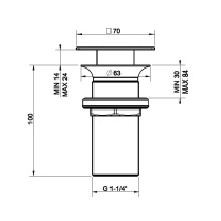 Gessi Донный клапан свободного слива для раковины без перелива, цвет: хром