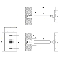 Gessi Rettangolo Верхний душ для потолочного крепления 216x140мм, высота 270мм, цвет: хром