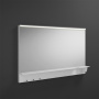 BURGBAD Eqio Зеркало с полкой , светодиод подсв.120х76.9х15см, выкл сбоку справа, 3 крючка, держ для фена справа.