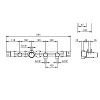 Fantini Внутренняя часть смесителя для душа, переключатель на 2 источника, 1/2&quot