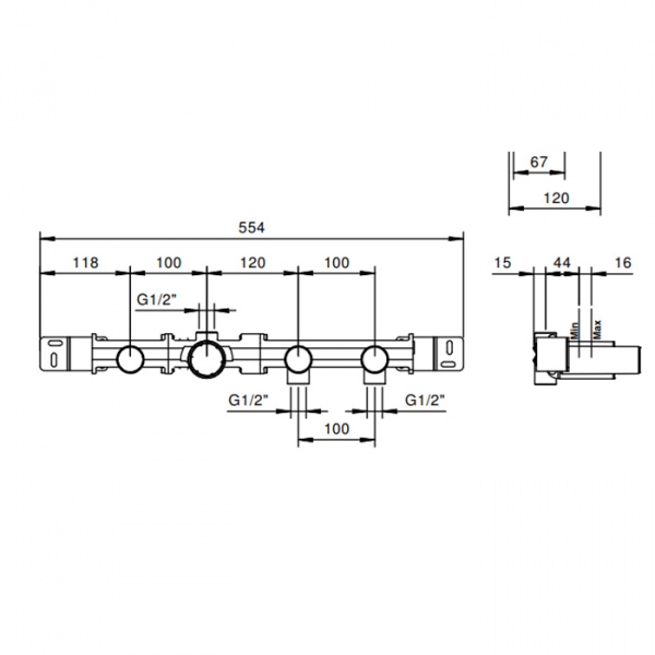 Fantini Внутренняя часть смесителя для душа, переключатель на 2 источника, 1/2&quot