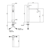 Antonio Lupi Bikappa Смеситель для раковины, на 1 отв., излив: 240мм, высота: 35см, цвет: хром