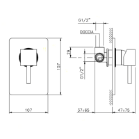 Nicolazzi Antelao Смеситель для душа встраиваемый на 1 отверствие, цвет: хром
