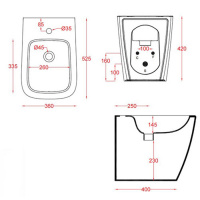 Artceram A16 Биде напольное 36х52 см, 1 отверстие, цвет: матовый  белый