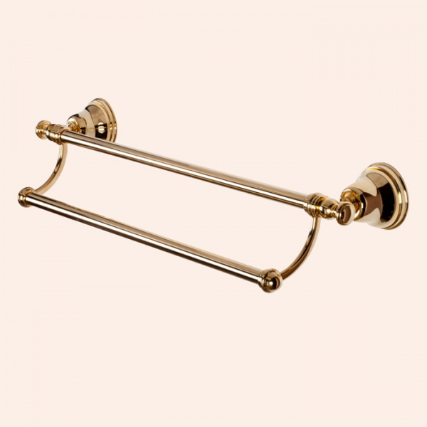 TW Harmony 012, полотенцедержатель двойной 58см, подвесной, цвет: золото