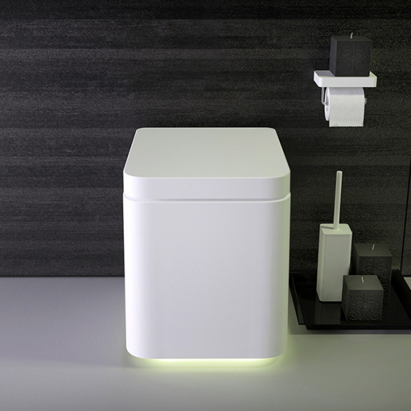 KNIEF Shine Унитаз напольный БЕЗОБОДКОВЫЙ 58х39х41 см, с сиденьем белым микролифт , цвет: белый матовый