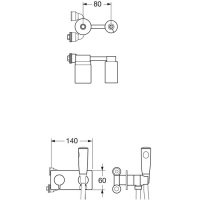 Armani Roca Island Внешняя часть встраиваемого смесителя с гигиеническим душем и шлангом 800мм, цвет: greige