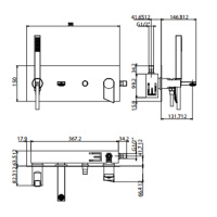 Gattoni Soffio Смеситель для ванны встроенный с внутренней частью. с ручной лейкой. цвет: хром