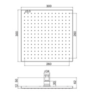Carlo Frattini Wellness Верхний душ из латуни 300x300 мм., квадратный, цвет: чёрный матовый