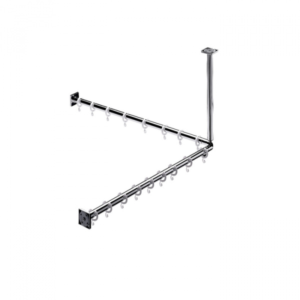 EMCO System2 Угловая штанга для душевой занавески 800мм, подвесной, цвет: хром