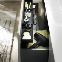 Burgbad Yso Комплект подвесной мебели 128x49x45 см с керамическим умывальником, 2-мя полотенцедержателями, цвет: светло-серый глянцевый