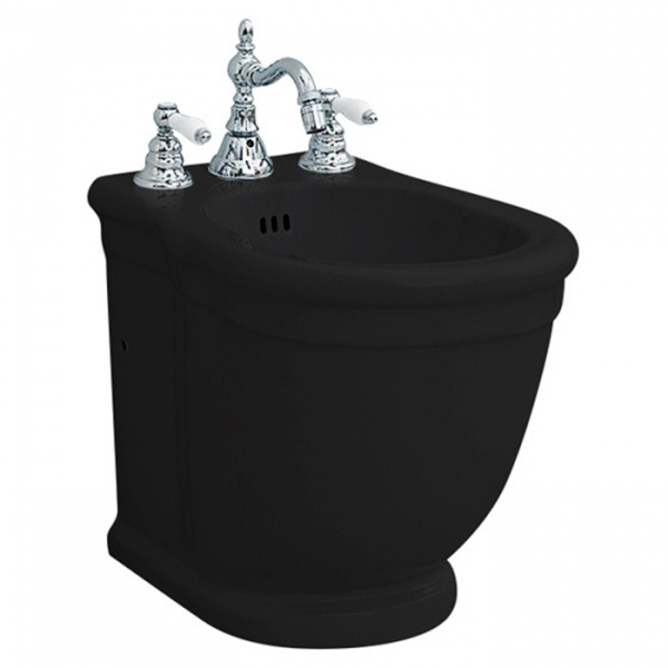 Artceram HERMITAGE биде напольное пристенное 55х36см с 1 отв под смеситель с креплением, цвет: черный глянц.