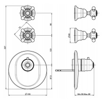 Carlo Frattini Fimatherm Внешняя часть для термостатического смесителя, цвет: бронза
