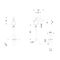 Devon&Devon Vip Time Смеситель для биде, цвет: золото/белый хрусталь