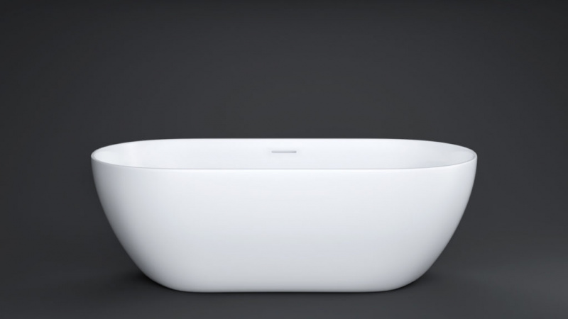 a-Uno Ванна отдельностоящая из литьевого мрамора 1600*750*570 мм (щелевой перелив, выпуск clic-clac в комплекте, сифон над уровнем пола), белый матовый