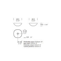 NOORTH milldue edition Раковина 42.5х42.5х14.5 см, без отв., накладная, цвет: белый