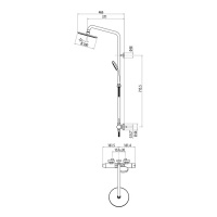 Gattoni PD Душевая колонна, включающая ручной душ, смеситель ,верхнюю лейку диаметром 200мм с "антикальцием", цвет: хром