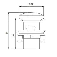 Bossini Inox Автоматический донный клапан из нержавеющей стали  1&quot1/4, цвет: Сатинированная сталь