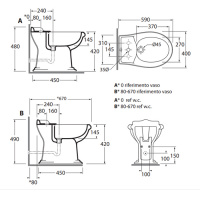 AZZURRA JUBILAEUM биде напольное 59х40см с 1 отв под смеситель, цвет: белый с креплением к полу