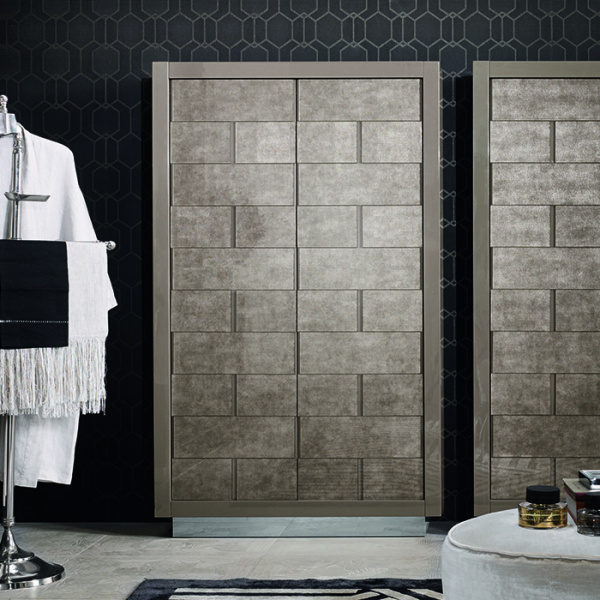 VITAGE milldue edition RITZ Шкаф-пенал 96х32х158.5см, напольный, рама глянц. лак Castoro, цвет: Alligator gold