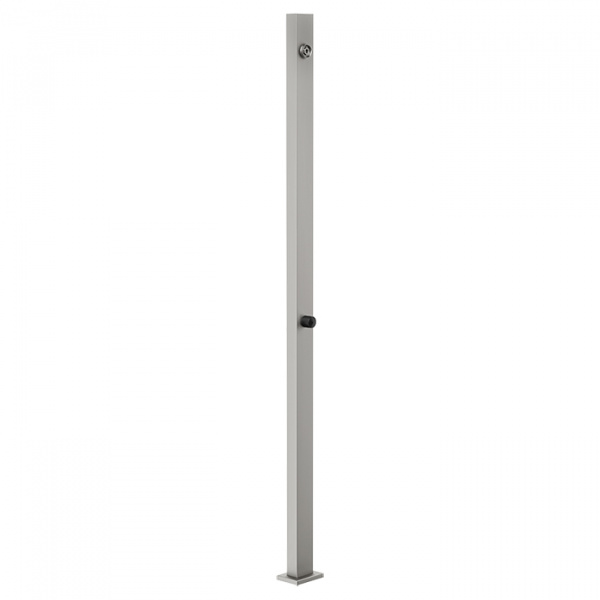 Gessi Outdoor Душевая стойка для установки на улице, напольная, на 1 выход, с ручкой и верхним душем, цвет: Steel