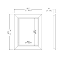 Devon&Devon Edward Зеркало 89.5х69.5см, цвет: сусальное серебро