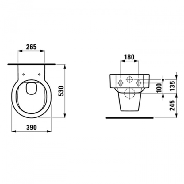 Laufen VAL Унитаз подвесной 53x39x36.5см, безободковый, с покр. LLC, цвет: белый