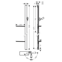 Hansgrohe Unica E Душевая штанга 150 см, цвет: черный/хром